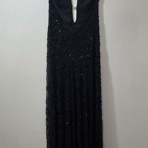 Sophisticated Black Beaded Prom Dress